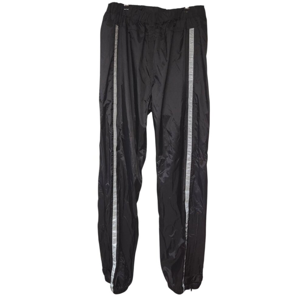 Mens XL FirstGear Motorcycle Wind Water Resistant Pants Black w/Reflective Trim